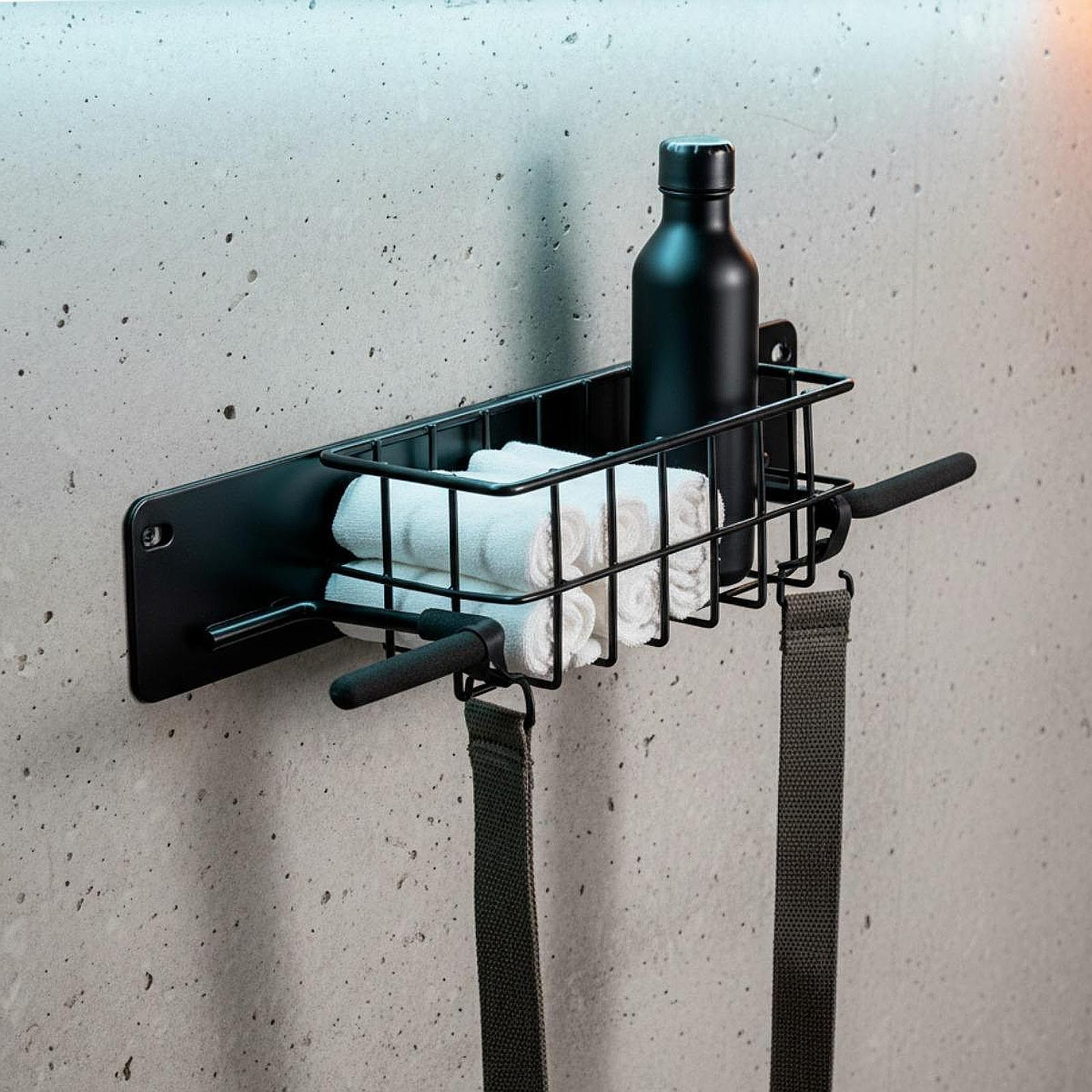 Golf Equipment Organizer For Garage - 壁掛け式ゴルフ用品ホルダー、金属製収納ラック、バスケット付き、省スペースオーガナイザー、バッグ、ボール、グローブ、帽子、ガレージ用