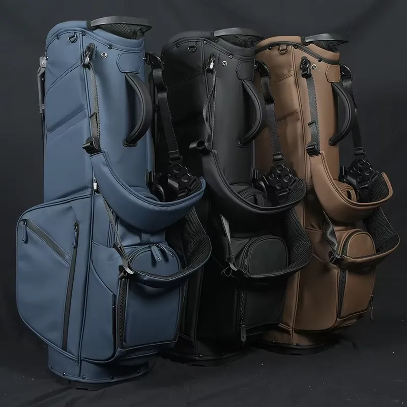Golf Equipment Logo - ASL GOLF 14ウェイスタンドバッグ PUレザー 軽量ゴルフキャリーバッグ カスタムロゴ入り