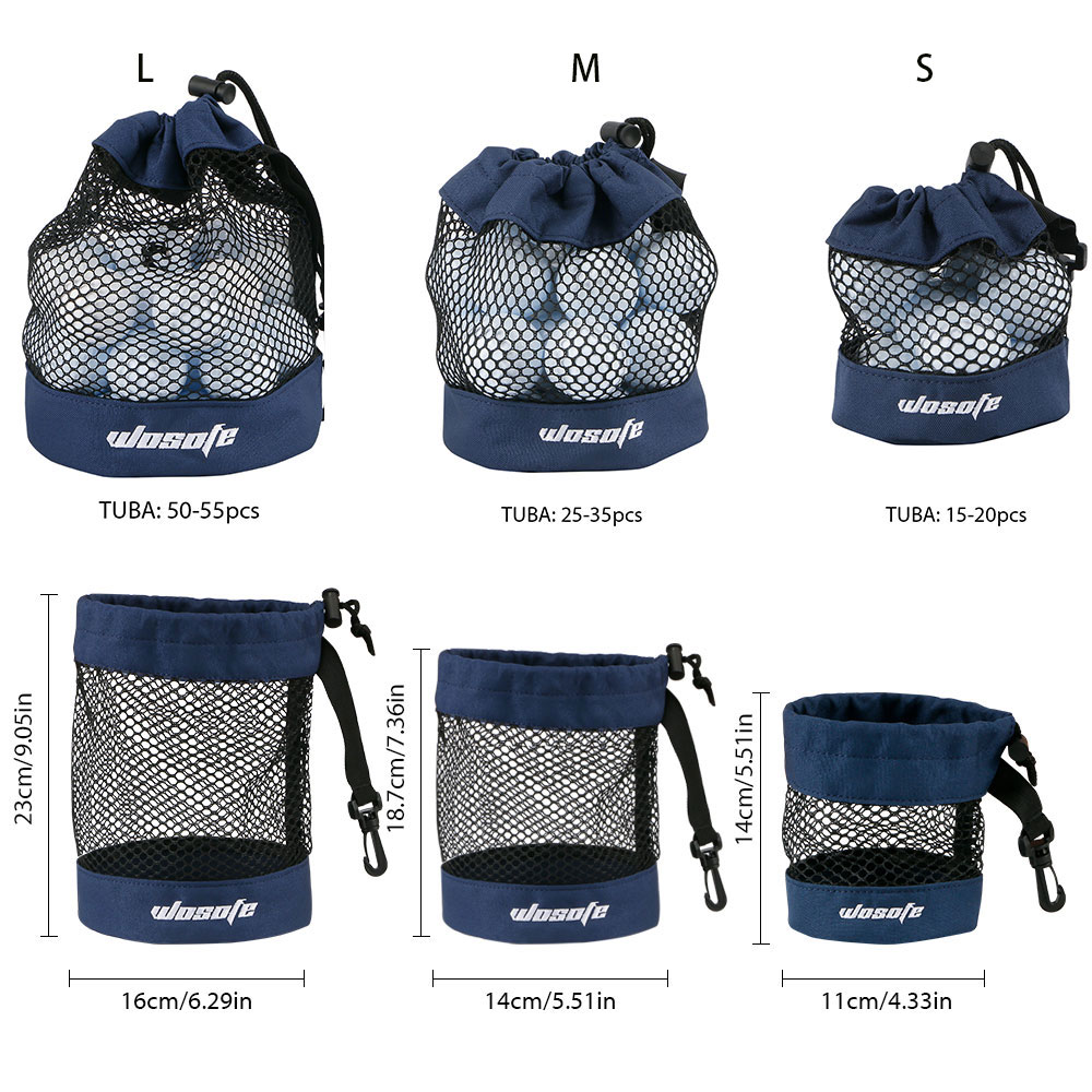 Golf Equipment Drawing - メッシュナイロン収納ボールバッグ、プラスチック製ハンガー付き巾着ホルダー、ゴルフバッグに掛ける便利、1個