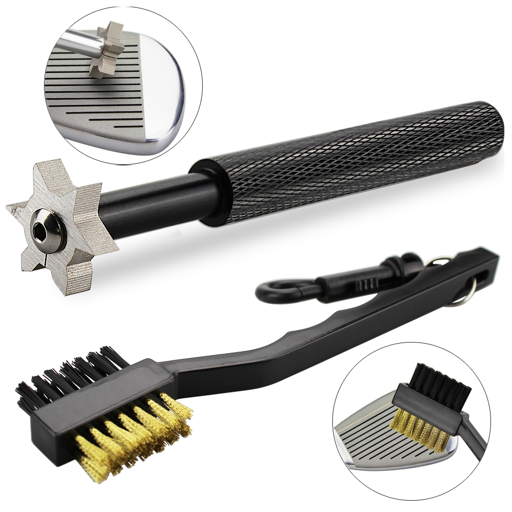 Golf Equipment To Improve Your Game - 2 ピース/セットゴルフクラブブラシゴルフクラブシャープナー溝入れツールゴルフパターウェッジボール溝クリーナーキットクリーニングツールアクセサリー