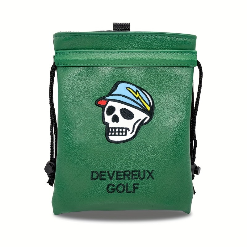Golf Equipment Drawing - 巾着シール付きのポータブルグリーンゴルフ貴重品バッグ、ゴルフボールの保管に最適、ゴルファーにとって最高のアクセサリーです。