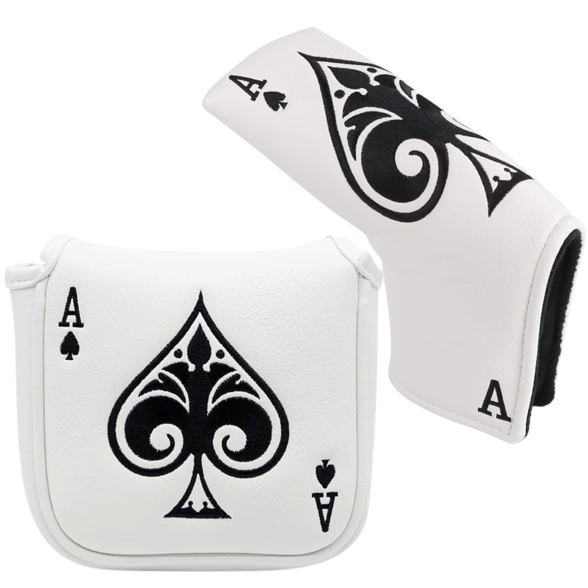 Headcover Driver - 面白いゴルフパターカバーヘッドカバー、ポーカーエーススタイルゴルフクラブヘッドカバー、ゴルフ愛好家のためのゴルフマレットとブレードカバー