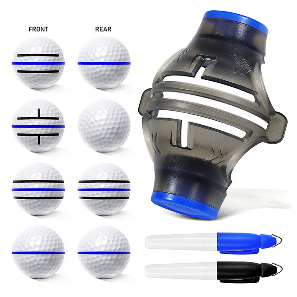 Golf Equipment Drawing - ゴルフボールラインマーカー描画ツール、精度ゴルフマーキングステンシル、ゴルフ選手用のプロのバランスボールマークツール、360 °