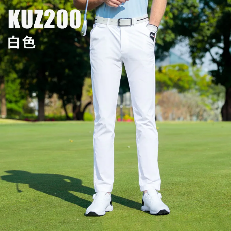 Golf Equipment Drawing - PGM メンズ ゴルフパンツ 春夏用 伸縮性ベルト付き スポーツパンツ