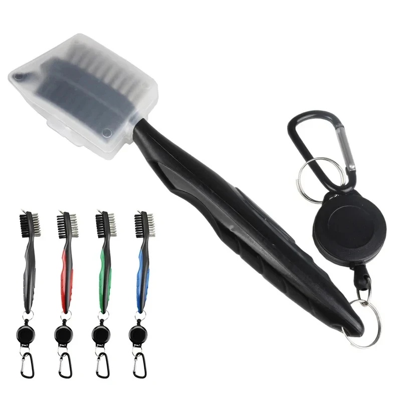 Golf Equipment To Improve Your Game - 1/2/3 個ゴルフクラブブラシ溝クリーナー格納式両面ナイロン毛アルミカラビナ溝クリーナー溝ツール