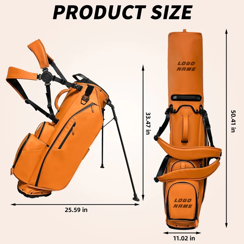 ASLゴルフスタンドバッグ 防水PUレザー 大容量 取り外し - Golf Equipment Logo のレビューと価格