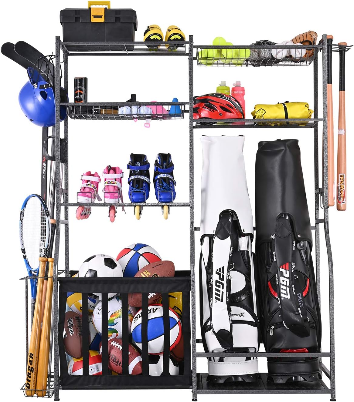 ガレージスポーツ用品収納スタンド、ゴルフバッグオーガナイザー - Golf Equipment Organizer For Garage のレビューと価格