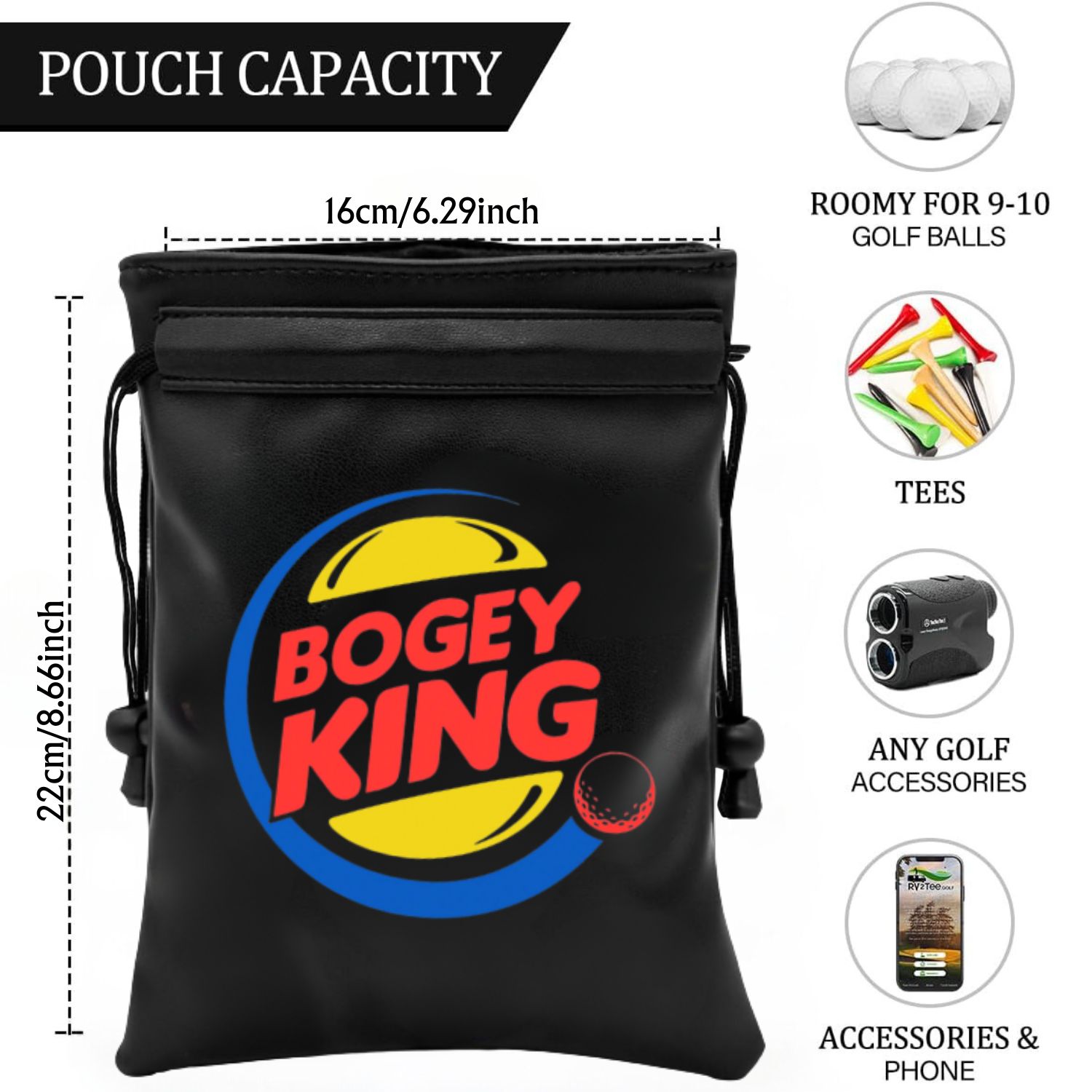 Bogey King ゴルフ貴重品ポーチ、PU レザーゴルフ - Golf Equipment Drawing のレビューと価格
