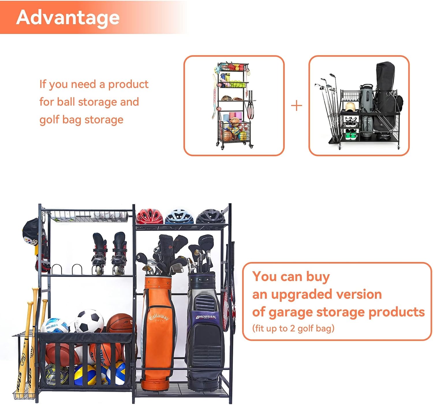 ガレージスポーツ用品収納ラック ゴルフバッグスタンド ボール - Golf Equipment Organizer For Garage のレビューと価格