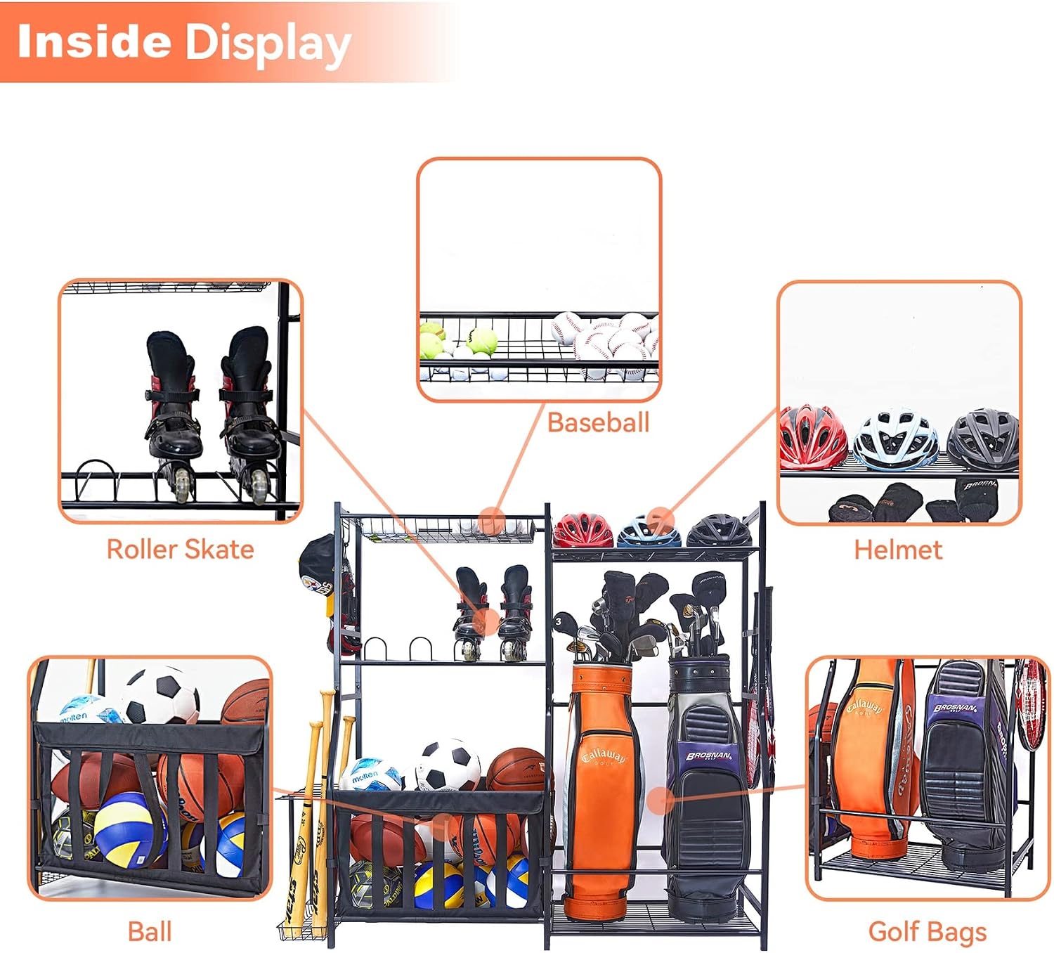 ガレージスポーツ用品収納ラック ゴルフバッグスタンド ボール - Golf Equipment Organizer For Garage のレビューと価格