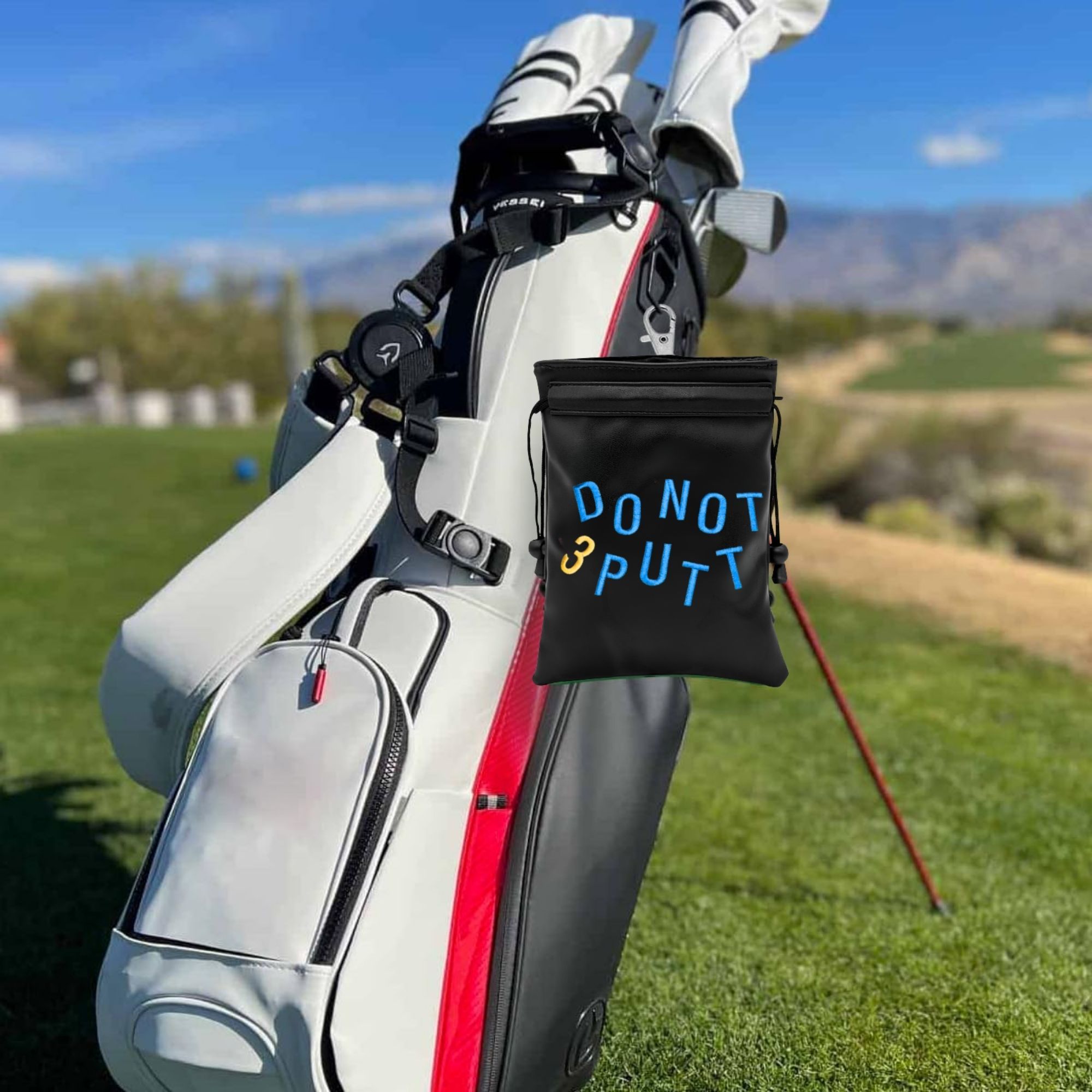 ゴルフボール & 貴重品収納バッグ ブラック巾着ポーチ 太字 - Golf Equipment Drawing のレビューと価格