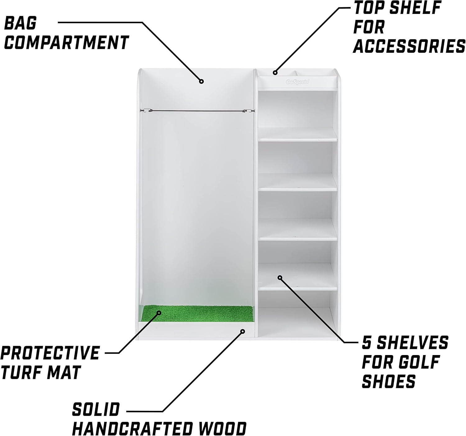 プレミアム木製ゴルフバッグ収納ラック＆ガレージオーガナイザー - Golf Equipment Organizer For Garage のレビューと価格
