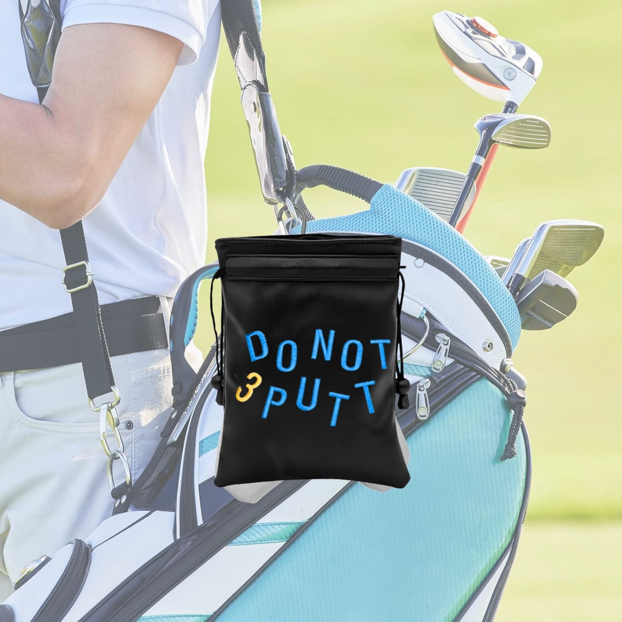ゴルフボール＆貴重品収納バッグ ブラックの巾着ポーチ 大胆な - Golf Equipment Drawing のレビューと価格