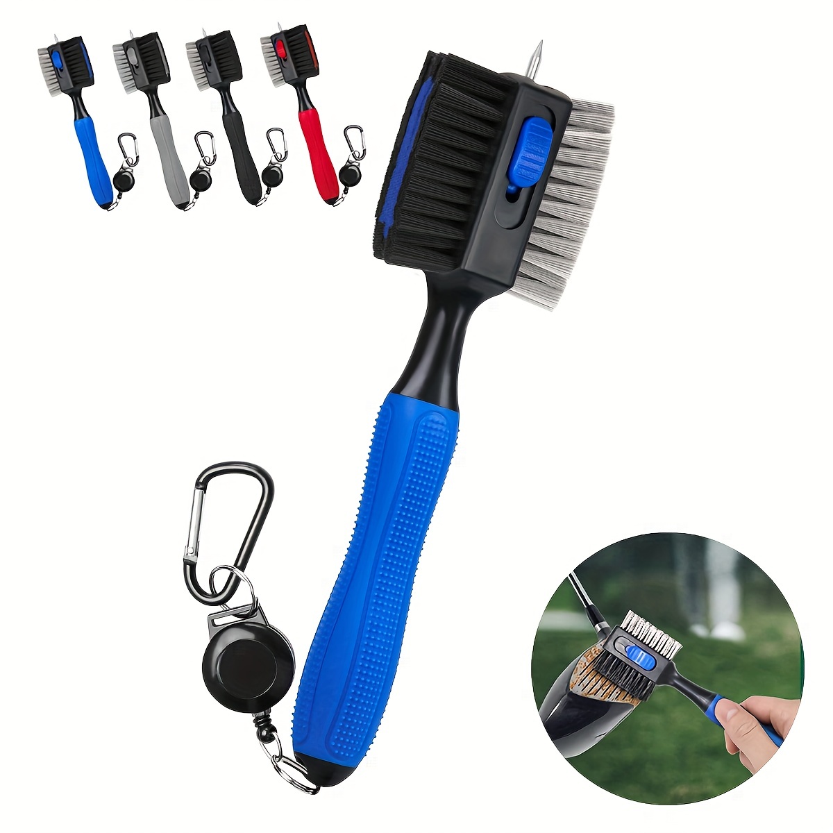 両面ゴルフクラブクリーニングブラシ カラビナ付き格納式溝クリ - Golf Equipment To Improve Your Game のレビューと価格