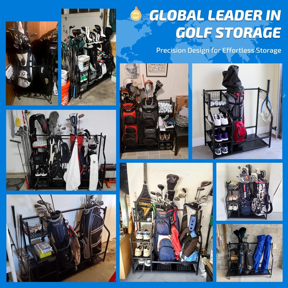 特大ゴルフバッグ収納スタンド、ガレージオーガナイザー、物置・ - Golf Equipment Organizer For Garage のレビューと価格