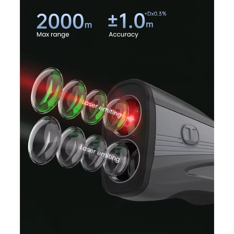 屋外ゴルフハンティング用距離計 最大2000m 6倍拡大 フ - Rangefinder Laser Golf のレビューと価格